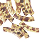 Cuentas acrílicas transparentes 32x8 mm - Marrón claro jaspeado x6|raw }}