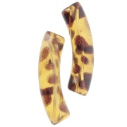 Cuentas acrílicas transparentes 32x8 mm - Marrón claro jaspeado x6