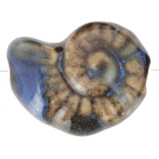 Cuenta de cerámica de concha 20x16 mm - Marrón oscuro - Azul jaspeado x1|raw }}