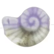 Perle coquillage 20x16 mm en céramique - Violet clair - Marbré Gris x1