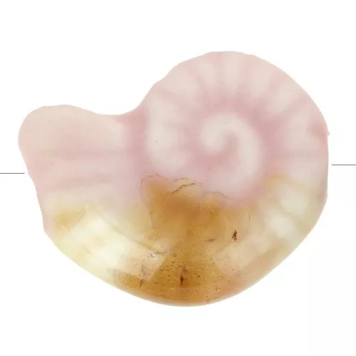 Cuenta de cerámica de concha 20x16 mm - Rosa claro - Mármol beige x1
