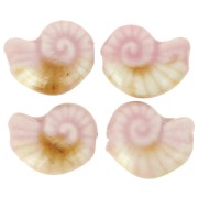 Cuenta de cerámica de concha 20x16 mm - Rosa claro - Mármol beige x1