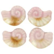 Cuenta de cerámica de concha 20x16 mm - Rosa claro - Mármol beige x1
