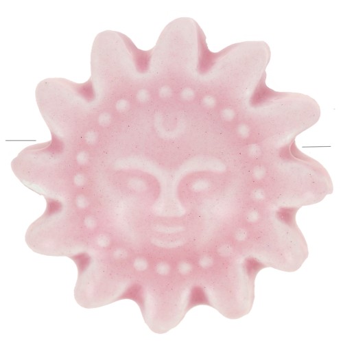 Cuenta de cerámica de 19 mm - Rosa x1