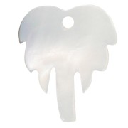 Colgante palmera 18x14 mm, nácar - Natural x1