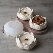 Molde de silicona para portavelas flor de 8 cm - Transparente x1