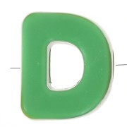 Cuentas variadas alfabeto acrílico 20x17 mm - D - Multicolor x10|raw }}