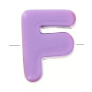 Cuentas variadas alfabeto acrílico 20x15 mm - F - Multicolor x10|raw }}