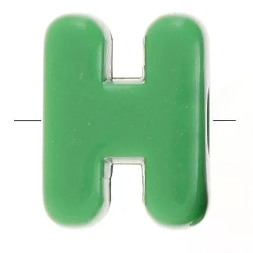 Juego de cuentas de letras acrílicas Abecedario 21x16 mm - H - Multicolor x10