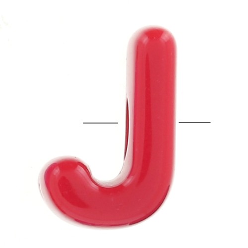 Letra del abecedario surtido 20x13 mm acrílico - J - Multicolor x10
