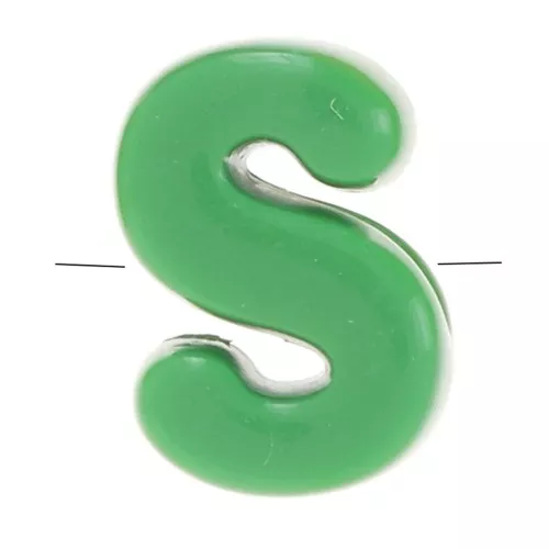 Surtido de cuentas de letras alfabéticas 20x14 mm acrílico - S - Multicolor x10