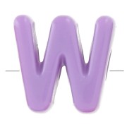 Cuentas variadas alfabeto acrílico 20x20,5 mm - W - Multicolor x10|raw }}