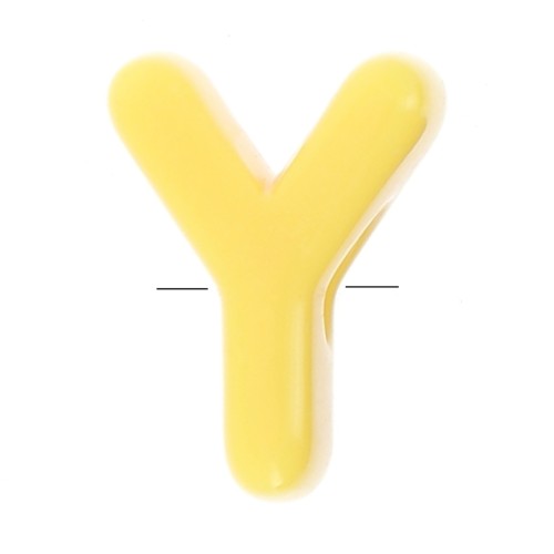 Juego de cuentas de letras acrílicas Abecedario 21x15 mm - Y - Multicolor x10