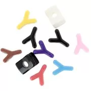 Juego de cuentas de letras acrílicas Abecedario 21x15 mm - Y - Multicolor x10