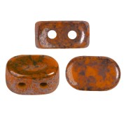 Cuentas de cristal Lipsi® de Puca® 4x6 mm - Mármol zanahoria brillante x10g