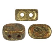 Cuentas de cristal Lipsi® de Puca® 4x6 mm - Zanahoria brillante Oro moteado x10g|raw }}