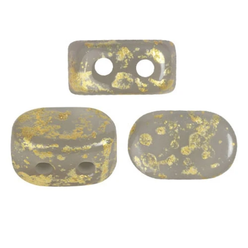 Cuentas de cristal Lipsi® de Puca® 4x6 mm - Salpicadura de oro gris moteado x10g