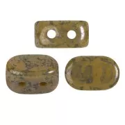 Cuentas de cristal Lipsi® de Puca® 4x6 mm - Mármol verde aguacate x10g