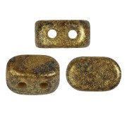 Cuentas de cristal Lipsi® de Puca® 4x6 mm - Verde Aguacate dorado moteado x10g|raw }}