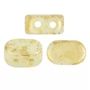 Cuentas de cristal Lipsi® de Puca® 4x6 mm - Salpicadura de oro cítrico claro x10g