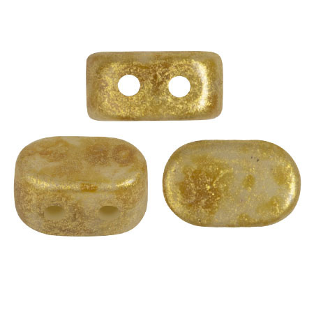 Cuentas de cristal Lipsi® de Puca® 4x6 mm - Oro claro cítrico moteado x10g