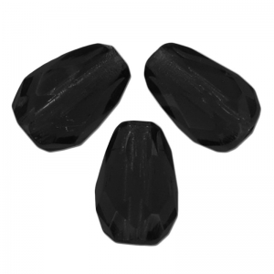 Cuentas en forma de pera facetadas de 10 x 7 mm - Jet x20