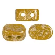 Cuentas de cristal Lipsi® de Puca® 4x6 mm - Amarillo Ámbar Oro salpicado x10g