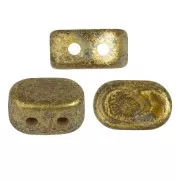 Cuentas de cristal Lipsi® de Puca® 4x6 mm - Ámbar Amarillo Oro moteado x10g