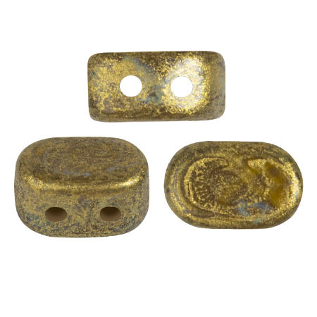 Cuentas de cristal Lipsi® de Puca® 4x6 mm - Ámbar Amarillo Oro moteado x10g