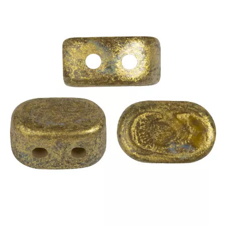 Cuentas de cristal Lipsi® de Puca® 4x6 mm - Ámbar Amarillo Oro moteado x10g