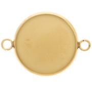 Entrepieza engarzada para cabujón de fondo plano de 20 mm - Acero inoxidable 304L Dorado x1|raw }}