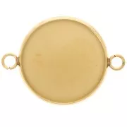 Entrepieza engarzada para cabujón de fondo plano de 20 mm - Acero inoxidable 304L Dorado x1