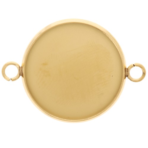 Entrepieza engarzada para cabujón de fondo plano de 20 mm - Acero inoxidable 304L Dorado x1