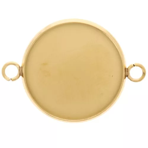 Entrepieza engarzada para cabujón de fondo plano de 20 mm - Acero inoxidable 304L Dorado x1