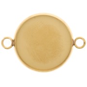 Entrepieza engarzada para cabujón de fondo plano de 18 mm - Acero inoxidable 304L Dorado x1|raw }}