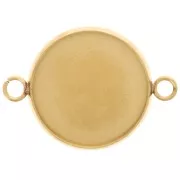 Entrepieza engastada para cabujón de base plana de 18 mm - Acero inoxidable 303L Dorado x1