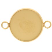 Entrepieza engarzada para cabujón de fondo plano de 16 mm - Acero inoxidable 304L Dorado x1|raw }}