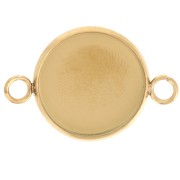Entrepieza engarzada para cabujón de fondo plano de 14 mm - Acero inoxidable 304L Dorado x1|raw }}