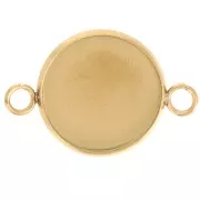 Entrepieza engarzada para cabujón de fondo plano de 14 mm - Acero inoxidable 304L Dorado x1