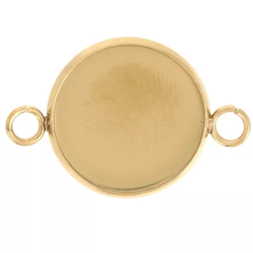 Entrepieza engarzada para cabujón de fondo plano de 14 mm - Acero inoxidable 304L Dorado x1