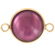 Entrepieza engarzada para cabujón de fondo plano de 14 mm - Acero inoxidable 304L Dorado x1