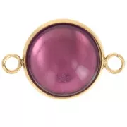 Entrepieza engarzada para cabujón de fondo plano de 14 mm - Acero inoxidable 304L Dorado x1