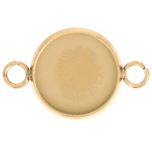 Entrepieza engarzada para cabujón de fondo plano de 12 mm - Acero inoxidable 304L Dorado x1