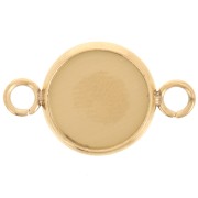 Entrepieza engarzada para cabujón de fondo plano de 10 mm - Acero inoxidable 304L Dorado x1