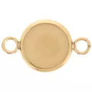 Entrepieza engarzada para cabujón de fondo plano de 10 mm - Acero inoxidable 304L Dorado x1