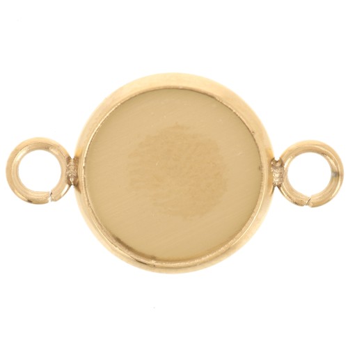 Entrepieza engarzada para cabujón de fondo plano de 10 mm - Acero inoxidable 304L Dorado x1