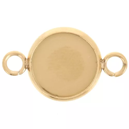 Entrepieza engarzada para cabujón de fondo plano de 10 mm - Acero inoxidable 304L Dorado x1