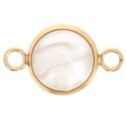 Entrepieza engarzada para cabujón de fondo plano de 10 mm - Acero inoxidable 304L Dorado x1