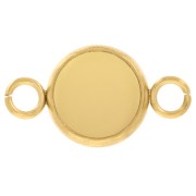 Entrepieza engarzada para cabujón de fondo plano de 8 mm - Acero inoxidable 304L Dorado x1