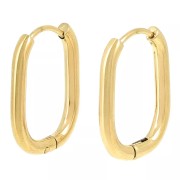 Pendientes de aro ovalados 21x15 mm - Acero inoxidable 304L Dorado x20